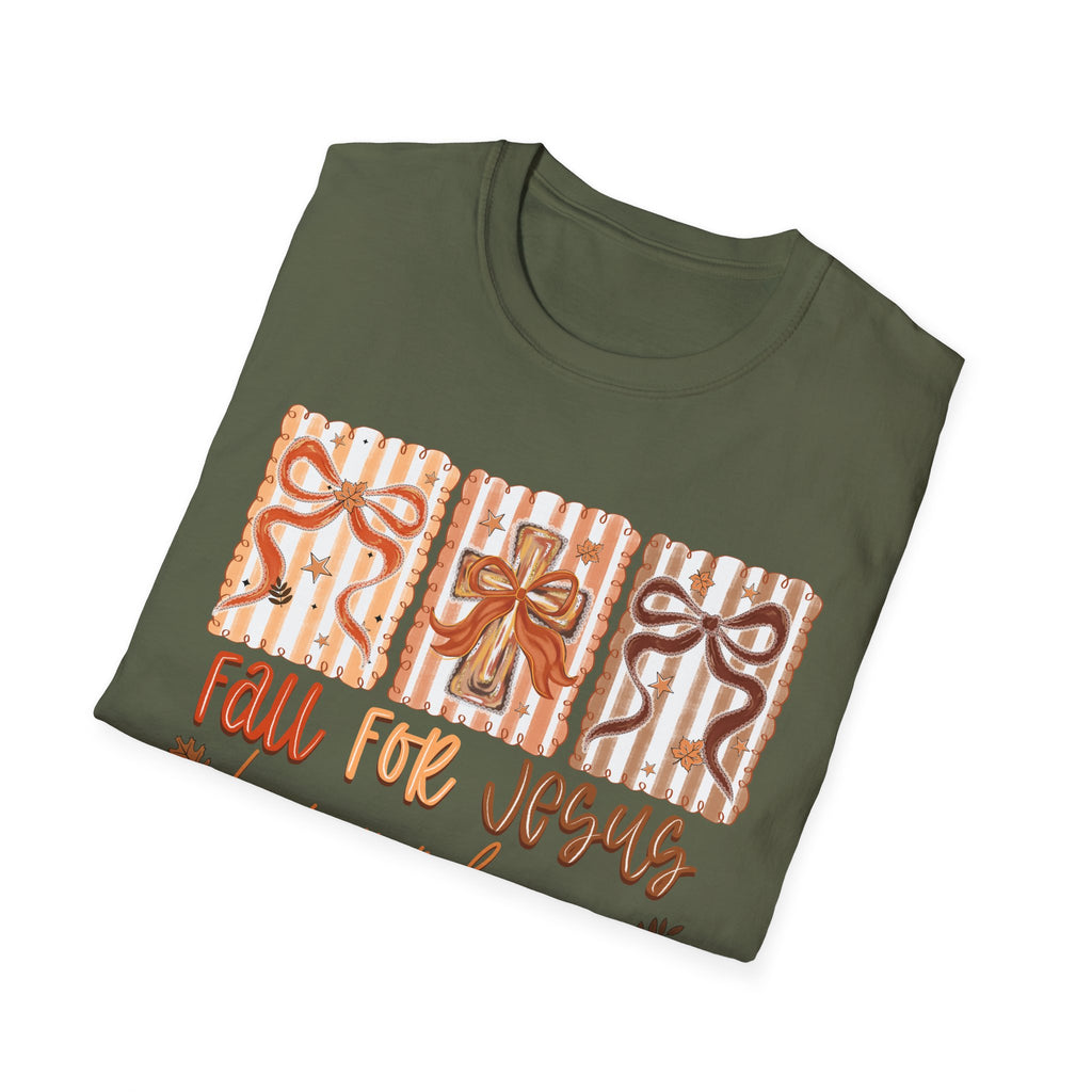 Fall for Jesus Unisex Softstyle T-Shirt | Christian Apparel | Inspirational Shirt | Faith-Based Gift | Religious Clothing