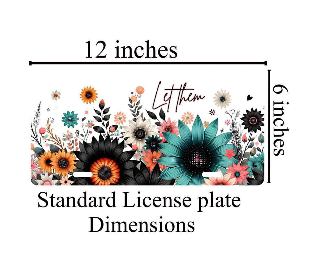 Wildflower License Plate: Floral Car Decor, Nature Inspired