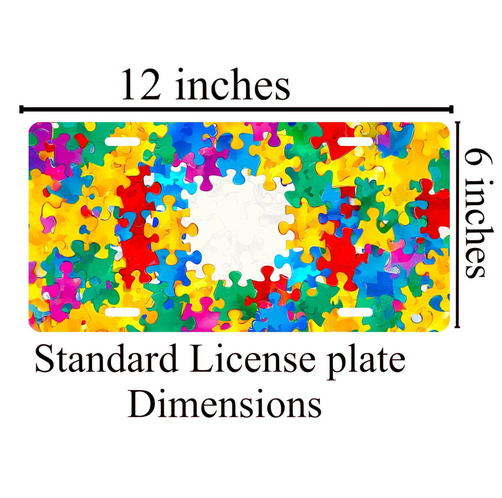 Autism Mom License Plate Frame: Puzzle Piece Car Accessories