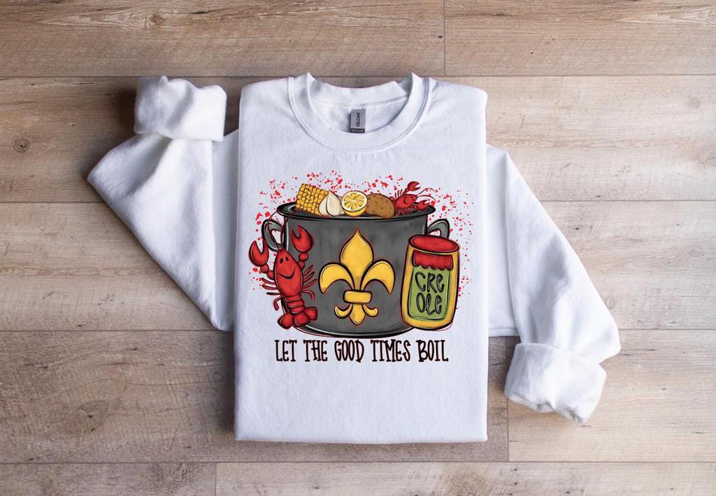 Crawfish Boil Sweatshirt: Hand-Drawn Louisiana Apparel