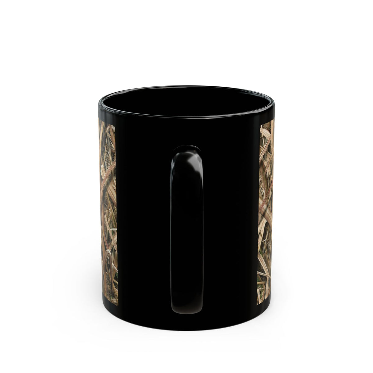 Three Labrador Retrievers with Duck and American Flag Mug | Black Ceramic Mug, duck hunter coffee cup, duck hunter gift