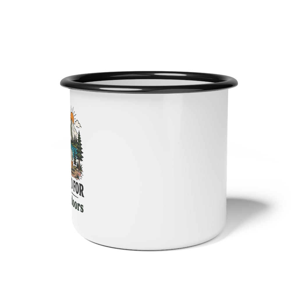 Brewed for the Outdoors Enamel Mug | Camper Mountain Coffee Camp Cup