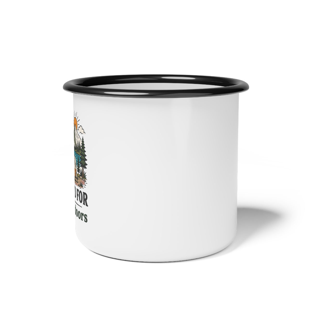 Brewed for the Outdoors Enamel Mug | Camper Mountain Coffee Camp Cup