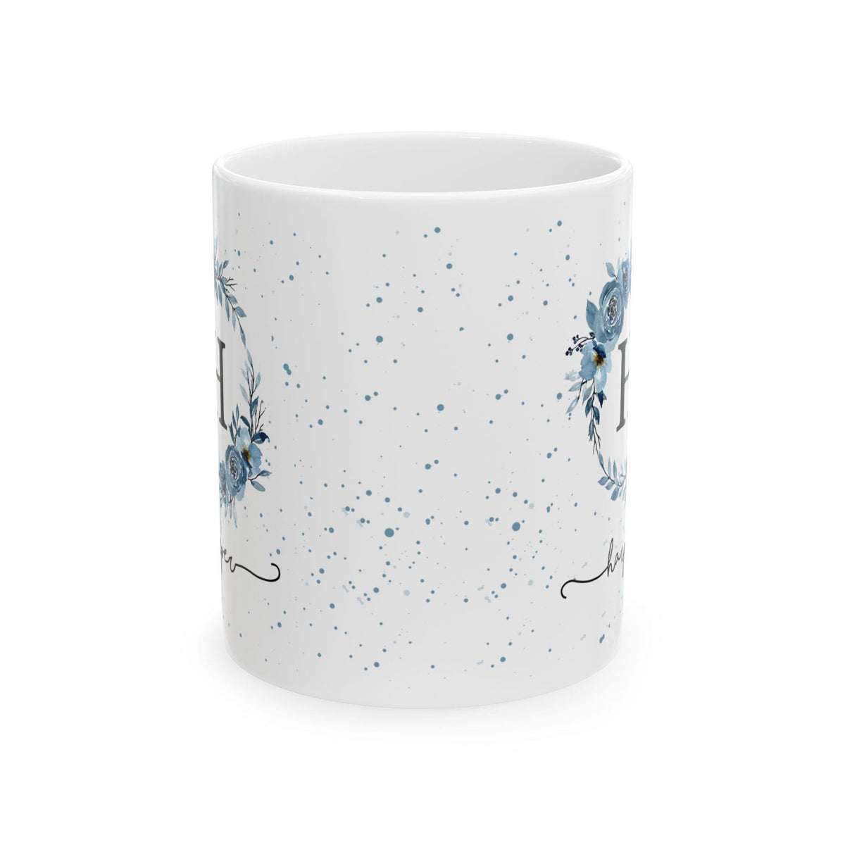 Personalized floral ceramic mug, custom flower tea cup,  floral design mug, Mother's Day gift, vibrant colors, dishwasher safe