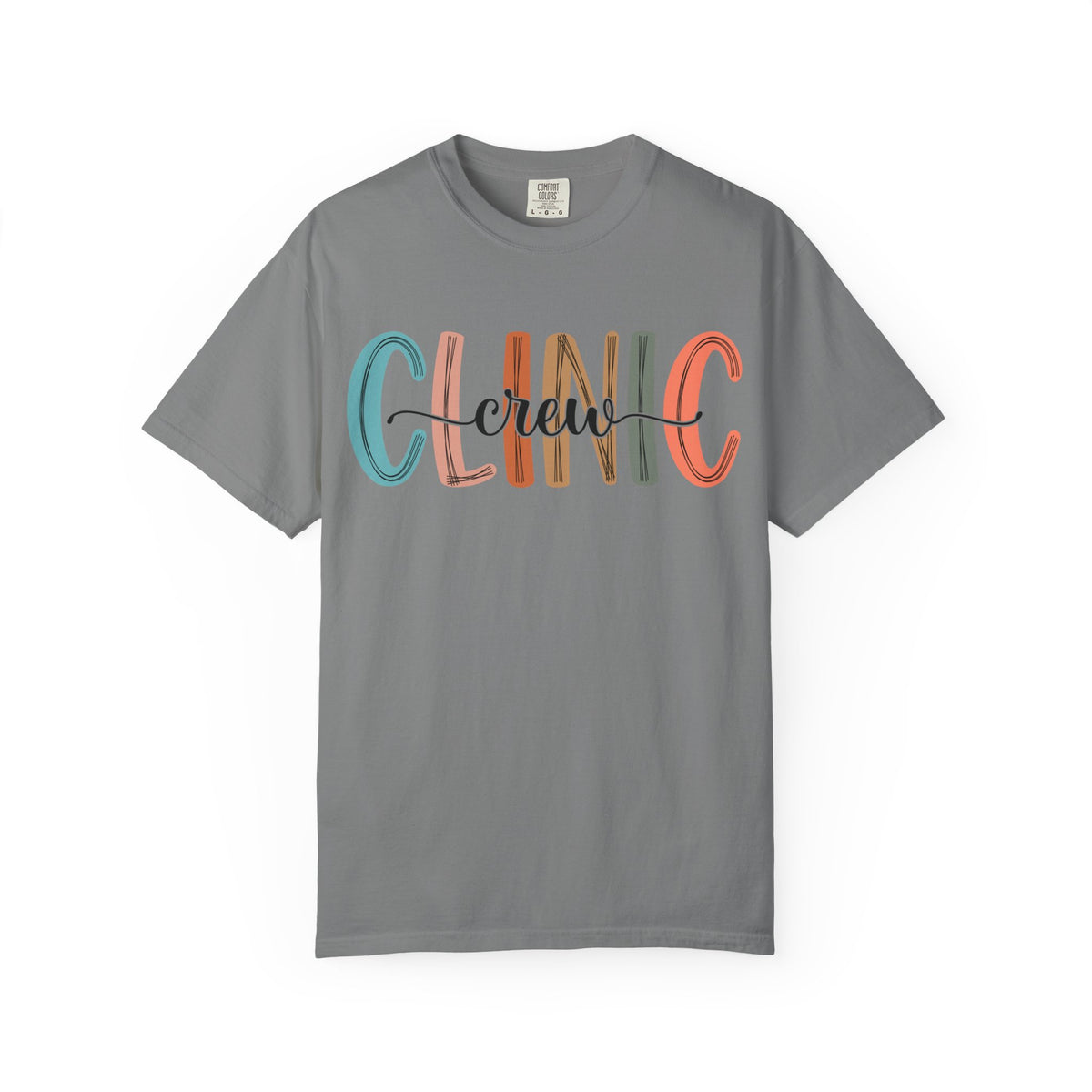 Clinic Crew T-Shirt, Unisex Garment-Dyed Tee, Healthcare Worker Apparel, Gifts for Medical Staff, Casual Everyday Wear