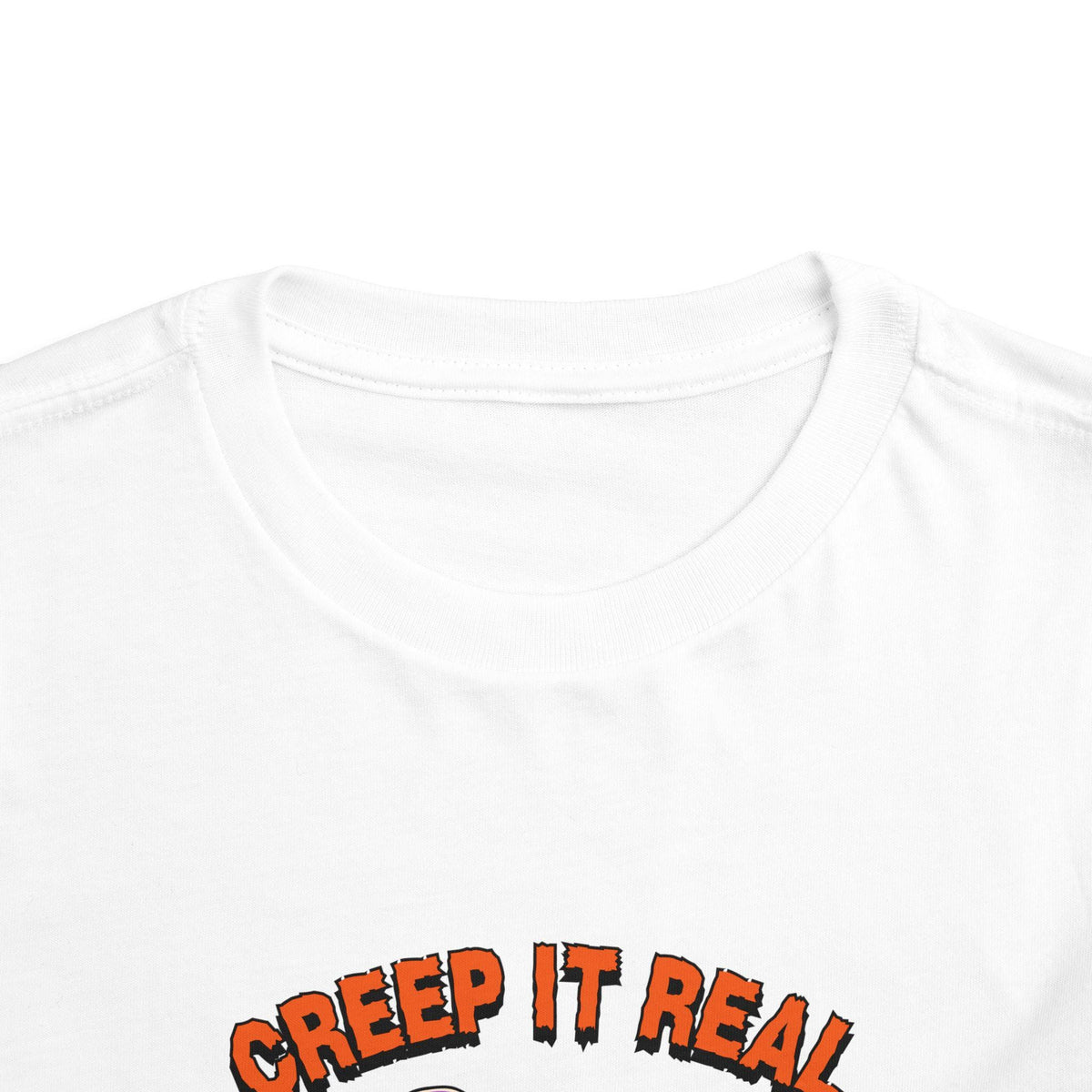 Personalized Halloween Toddler Tee: Creepy Pumpkin Witch Skateboard Design