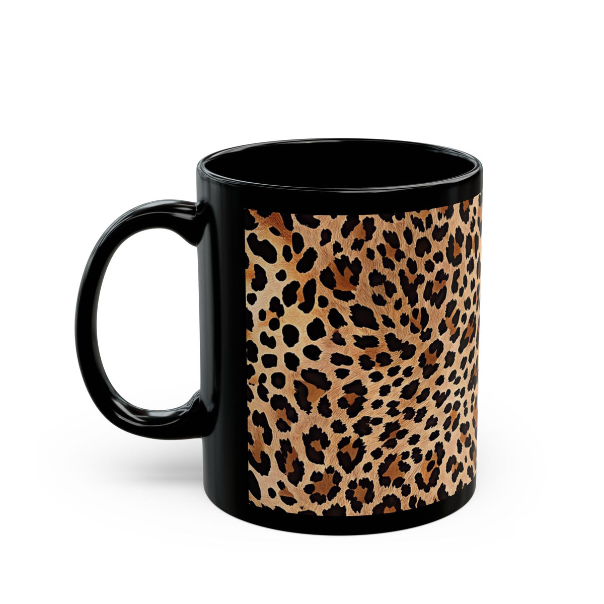 Leopard Print Coffee Mug | Black Ceramic Mug