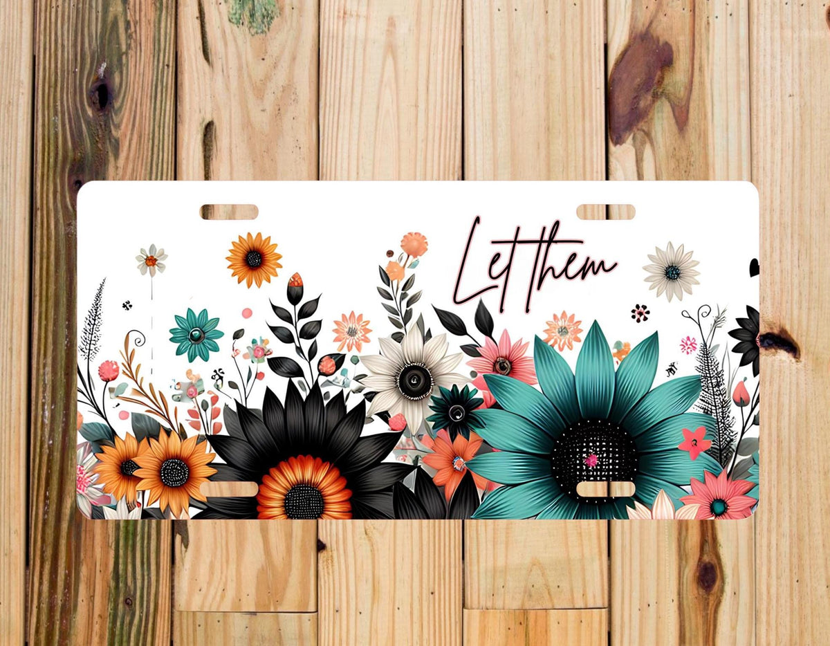 Wildflower License Plate: Floral Car Decor, Nature Inspired