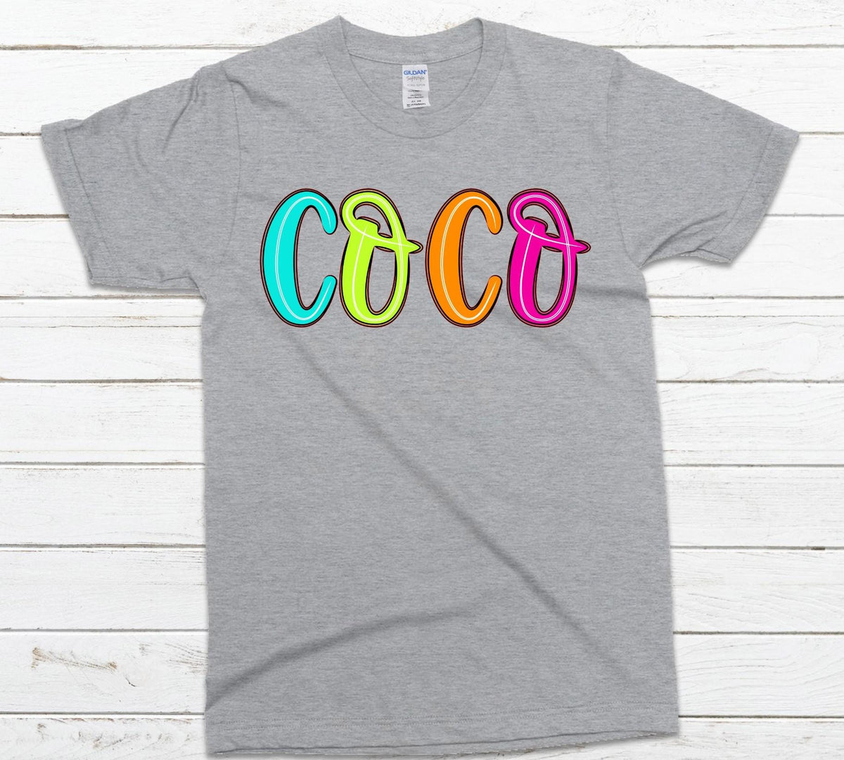 Custom Grandma T-Shirt: Bright Neon Personalized Nana Gift