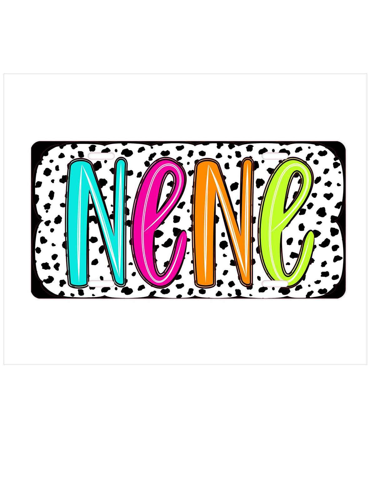 Dalmatian Print Personalized License Plate: Custom Car Accessory