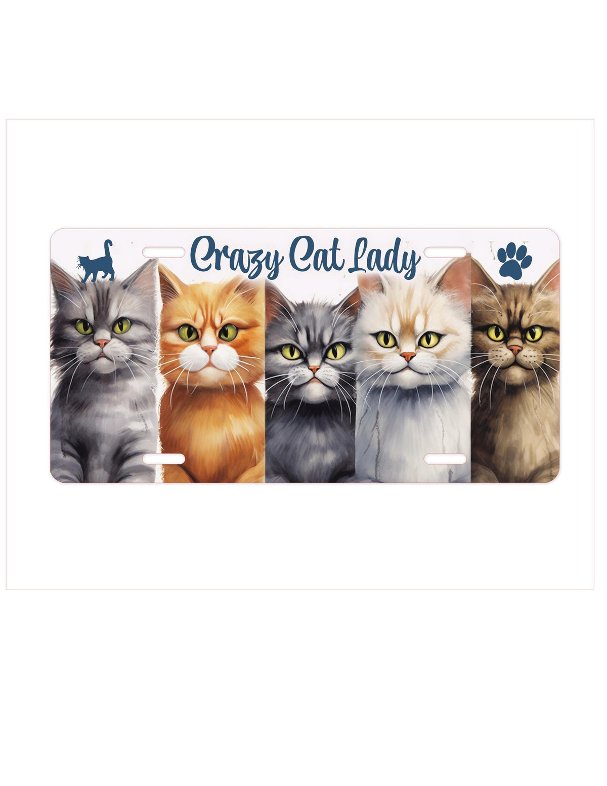 Crazy Cat Lady License Plate: Cat Lover Car Accessory