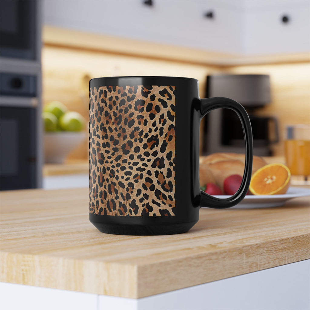 Leopard Print Coffee Mug | Black Ceramic Mug