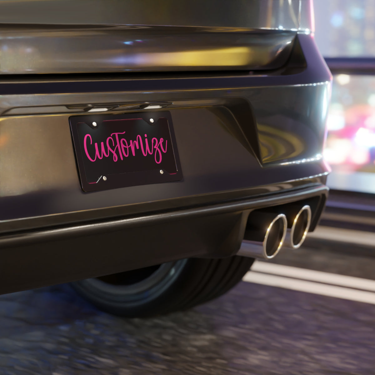 Custom Pink Script Vanity Plate, Personalized license plate, Design your own plates