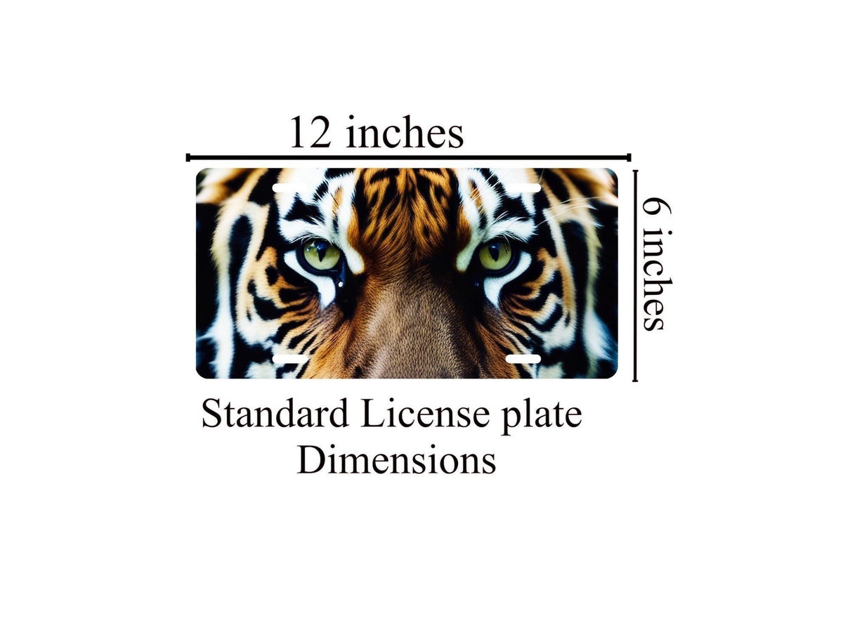 Tiger License Plate: Personalized Car Tag, Vehicle Accessory