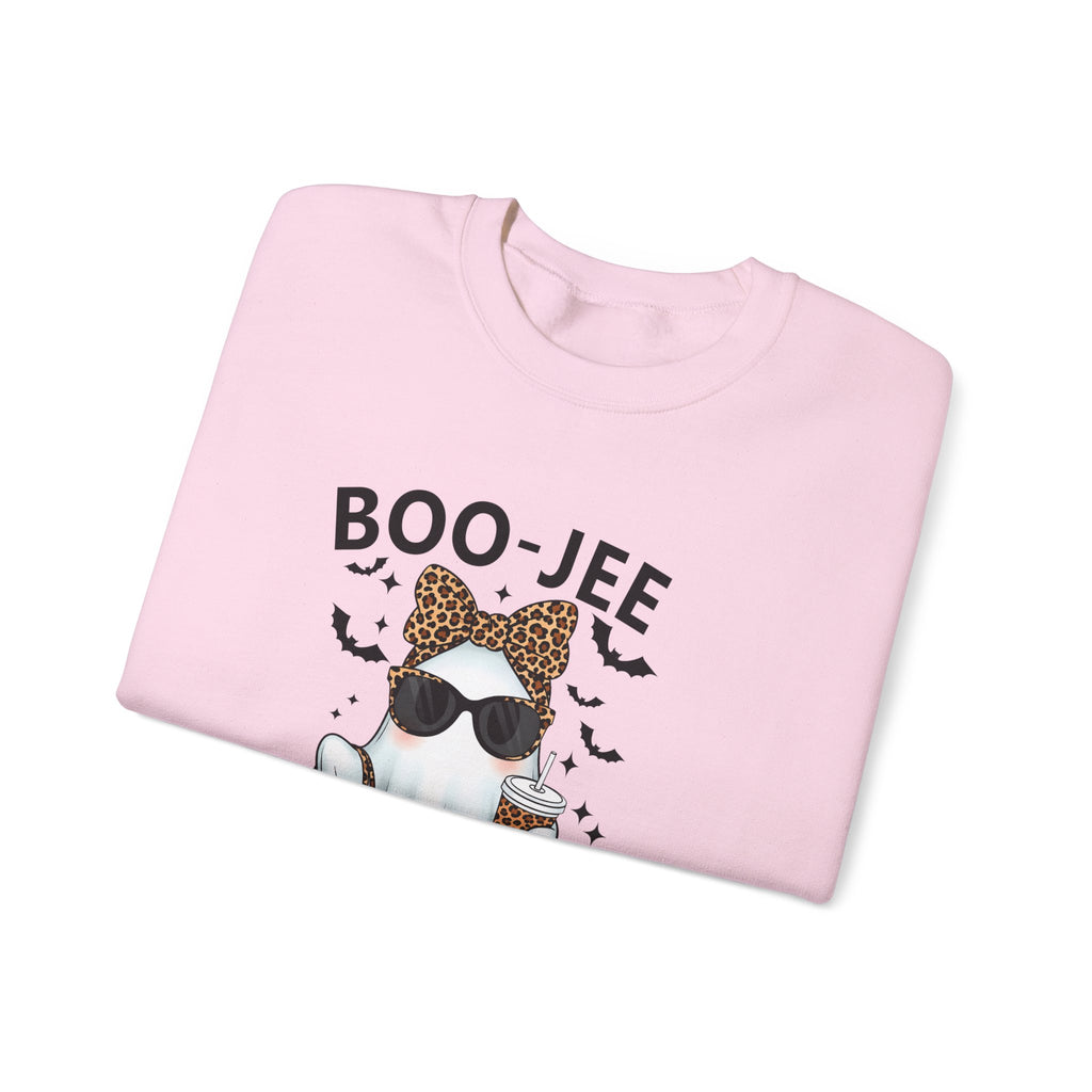 Boo-Jee Ghost Sweatshirt | Unisex Halloween Crewneck, Cozy Fall Fashion, Cute Ghost Design, Perfect for Parties, Spooky Season Gift
