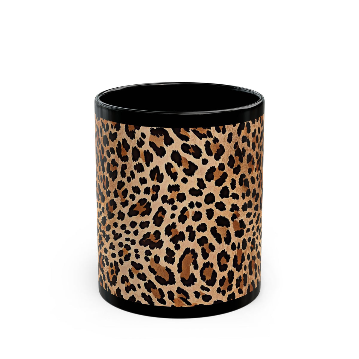 Leopard Print Coffee Mug | Black Ceramic Mug