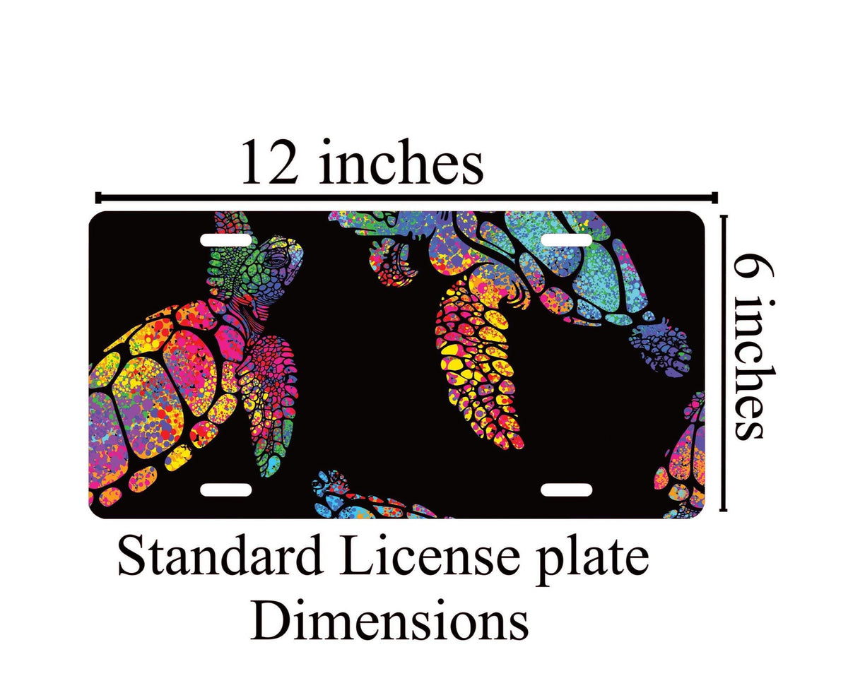 Sea Turtle License Plate: Colorful Ocean Car Tag