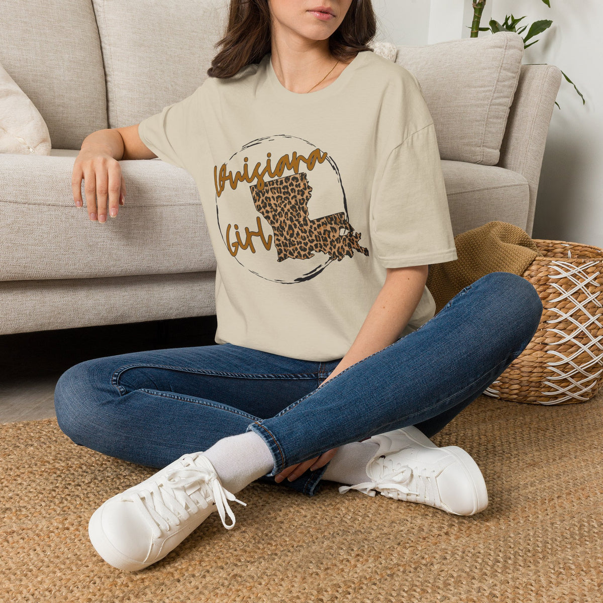 Louisiana Leopard State Silhouette T-Shirt | Louisiana Girl