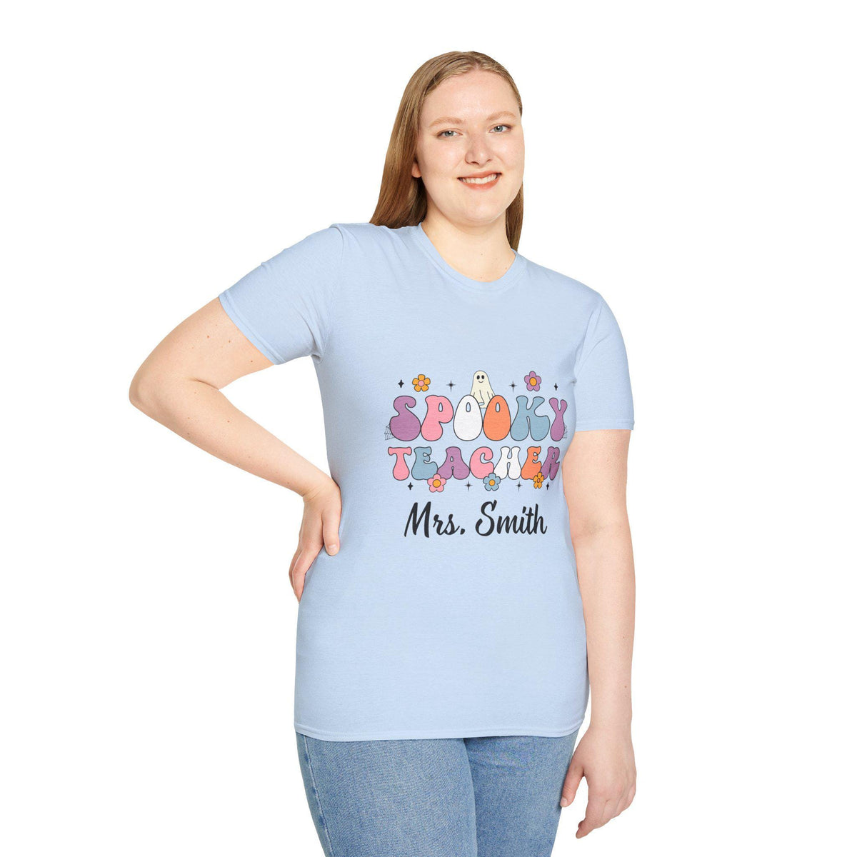 Spooky Teacher T-Shirt Halloween Apparel Unisex Graphic Tee Teacher Gift Fall Fashion Cute Classroom Shirt
