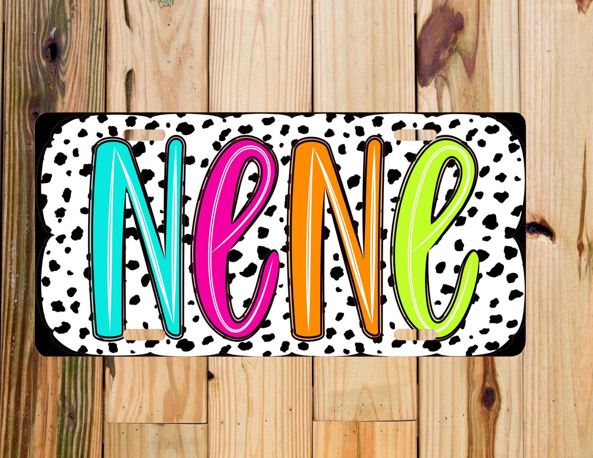 Dalmatian Print Personalized License Plate: Custom Car Accessory