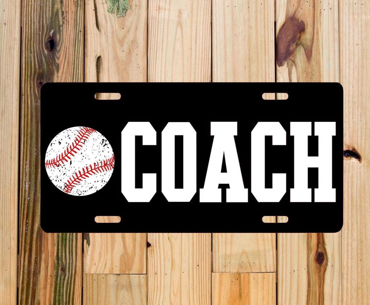 Baseball Coach License Plate: Custom Car Decoration