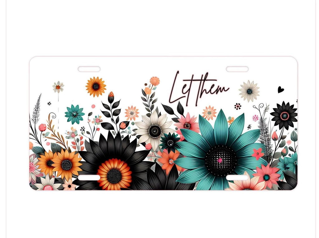 Wildflower License Plate: Floral Car Decor, Nature Inspired