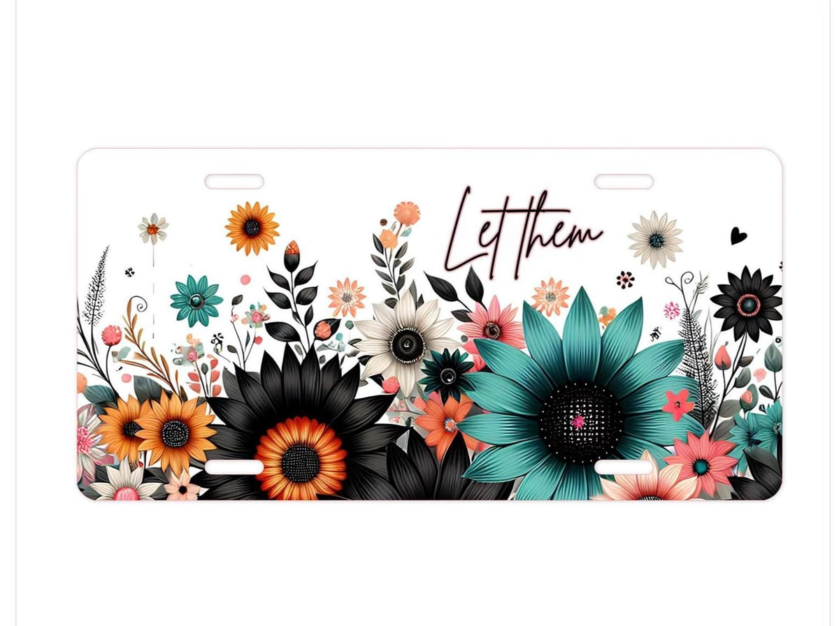 Wildflower License Plate: Floral Car Decor, Nature Inspired