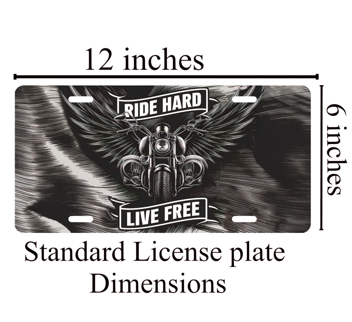 Vintage Motorcycle License Plate: Ride Hard Live Free, Retro Biker Decor