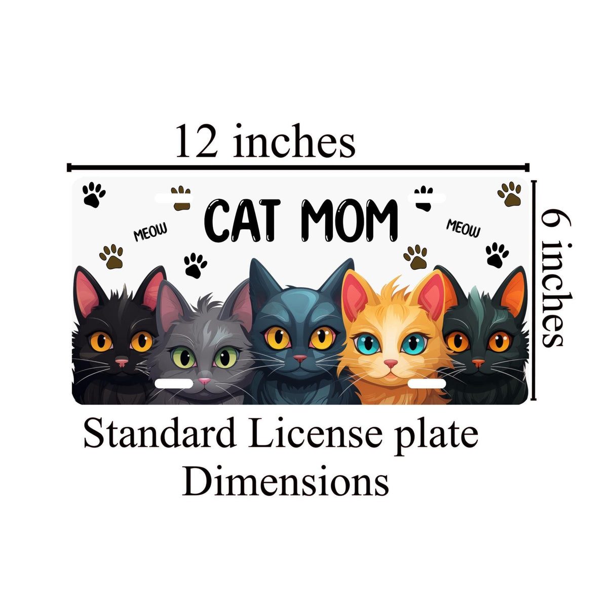 Cat Mom License Plate: Colorful Feline Accessory
