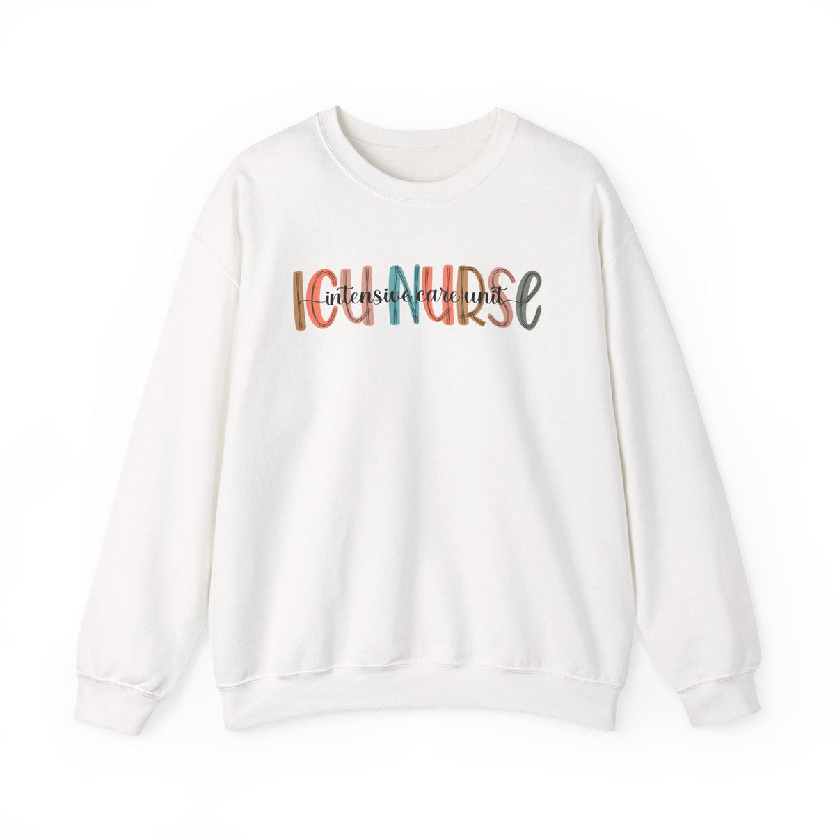 ICU Nurse Sweatshirt, Casual Nurse Gift, Unisex Cozy Crewneck, Comfortable Everyday Wear, Nursing Apparel for Her and Him