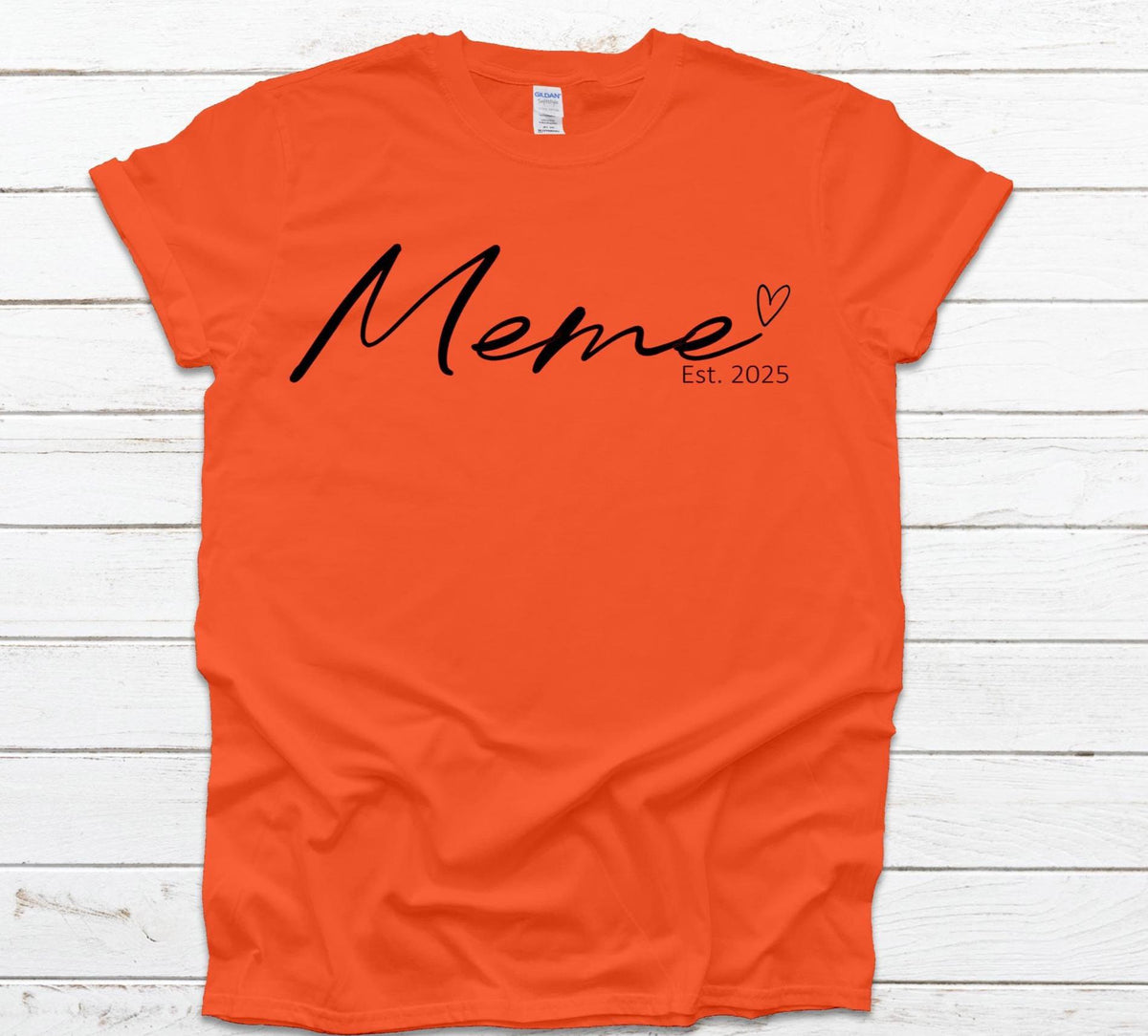 Custom Gigi Shirt: Personalized Grandma Gift, Established Date, Gildan Tee
