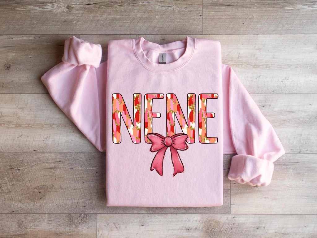 Custom Preppy NENE Sweatshirt: Croquette Bow, Personalized Name