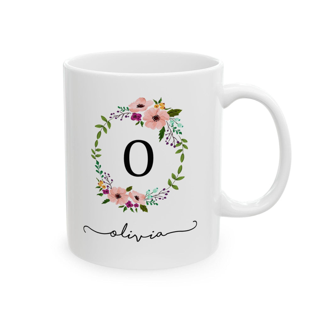 Personalized Floral Ceramic Coffee Mug: Botanical Garden Gift