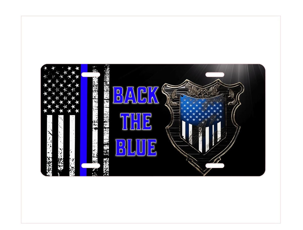 Back The Blue License Plate: Police Support Car Accessory