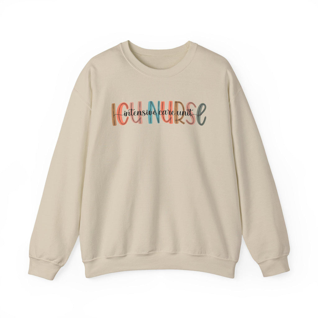 ICU Nurse Sweatshirt, Casual Nurse Gift, Unisex Cozy Crewneck, Comfortable Everyday Wear, Nursing Apparel for Her and Him