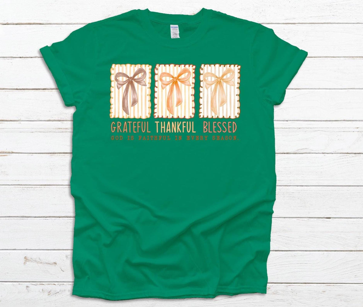 Grateful Thankful Blessed T-Shirt: Inspirational Christian Fall Tee