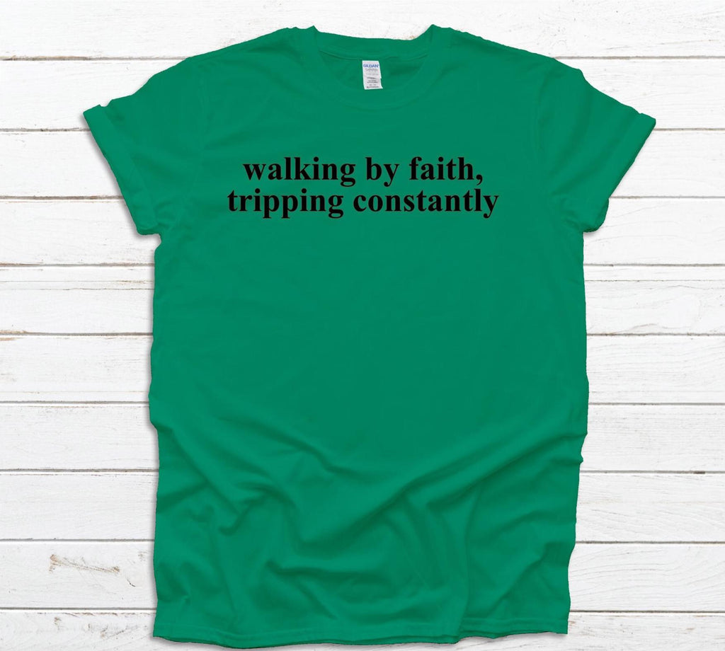 Walking By Faith Gildan T-Shirt: Inspirational Christian Tee