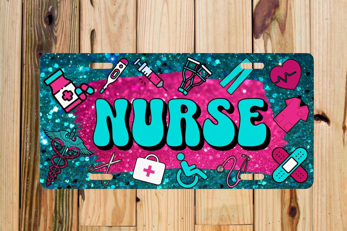 Personalized Nurse License Plate: Medical Car Plate, Healthcare Gift