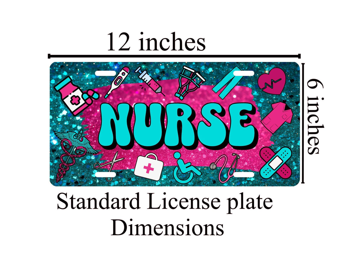 Personalized Nurse License Plate: Medical Car Plate, Healthcare Gift
