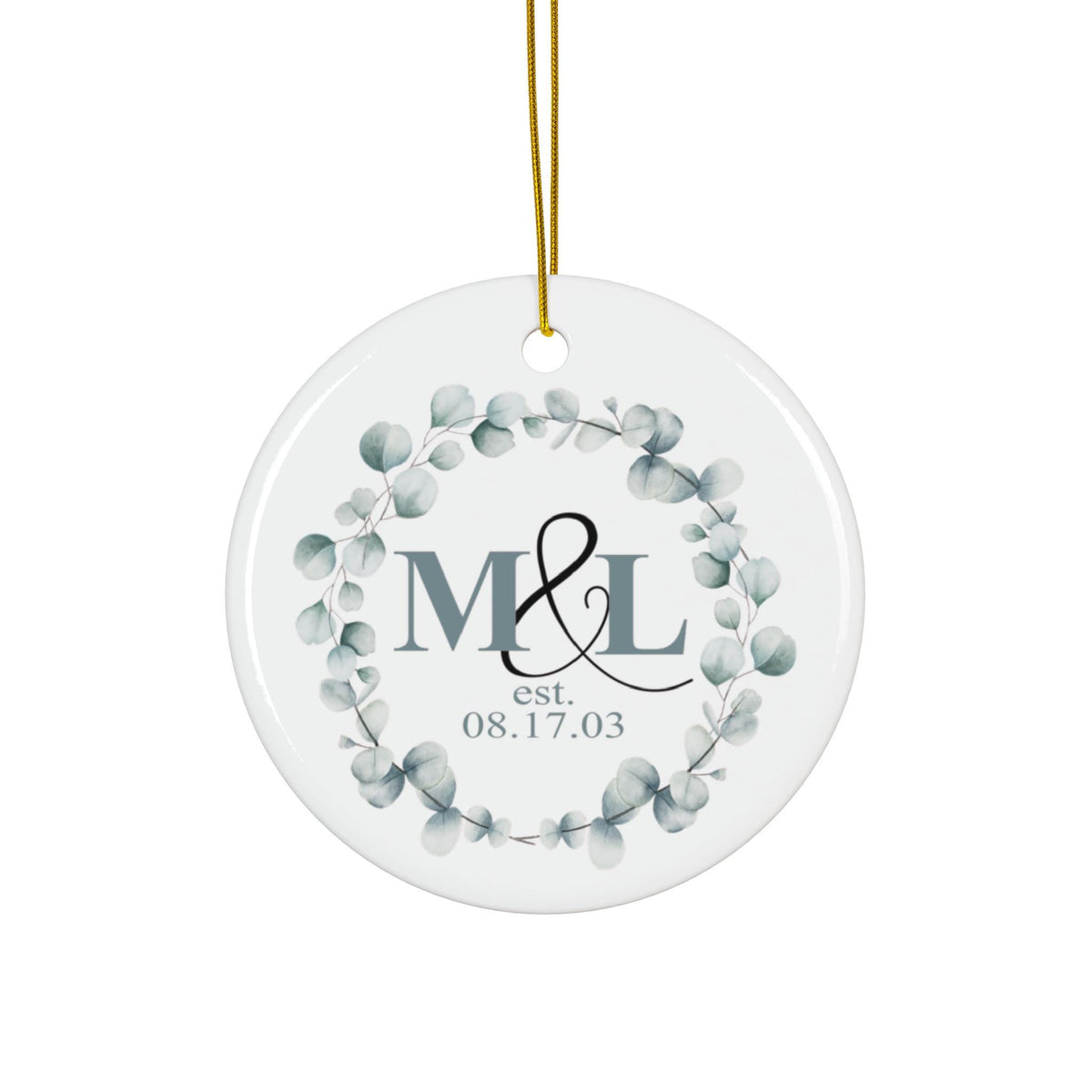 Personalized Ceramic Ornament, Custom Holiday Decor, Gift for Couples, Anniversary Keepsake, Handcrafted Home Decoration, Tree Ornament