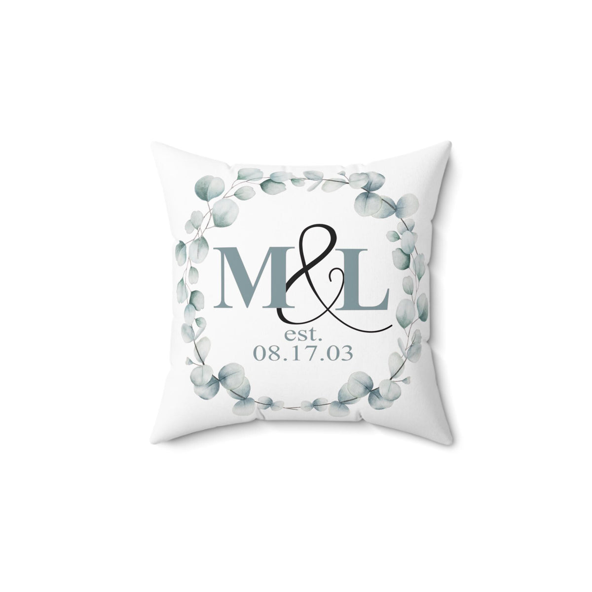 Personalized Floral Initials Pillow, Custom Wedding Gift, Home Decor, Anniversary Present, Monogrammed Cushion