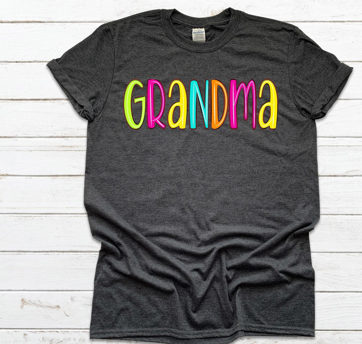 Custom Grandma T-Shirt: Bright Neon Personalized Nana Gift