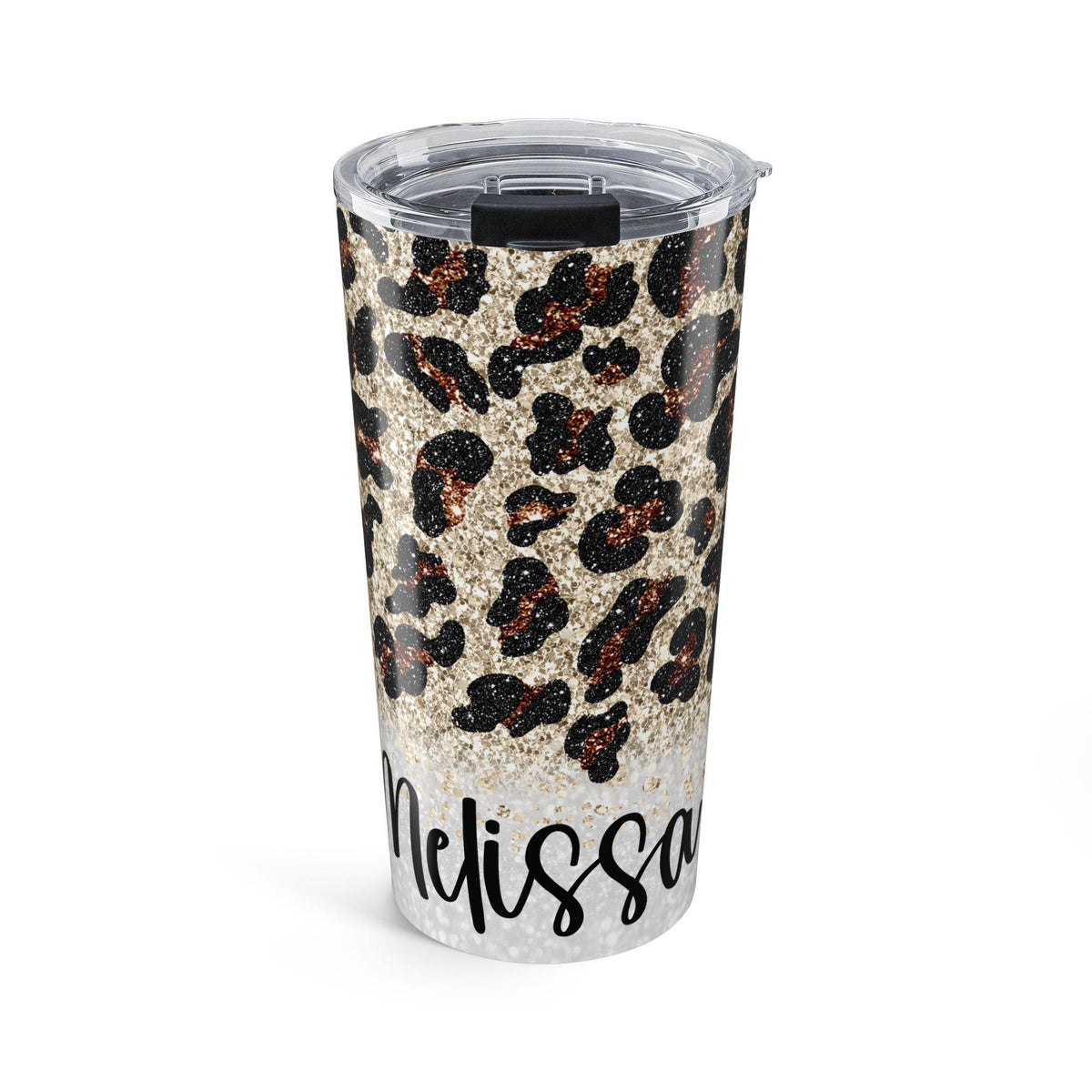 Personalized Leopard Print Tumbler 20oz, Custom Name Travel Cup, Stylish Insulated Mug, Great Gift for Her, Perfect for Birthdays & Holidays
