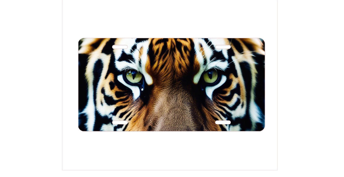 Tiger License Plate: Personalized Car Tag, Vehicle Accessory
