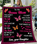 Bonus Mom Love Blanket | Velveteen Plush Gift for Step-Moms | Cozy Home Decor for Mother's Day, Birthdays, Family Celebrations