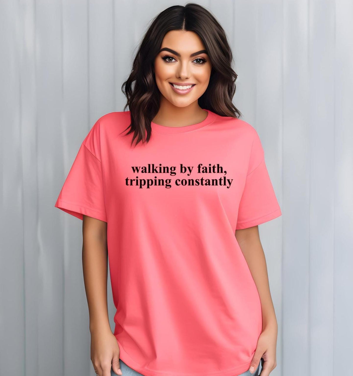 Walking By Faith Comfort Colors Shirt: Christian Inspirational Tee