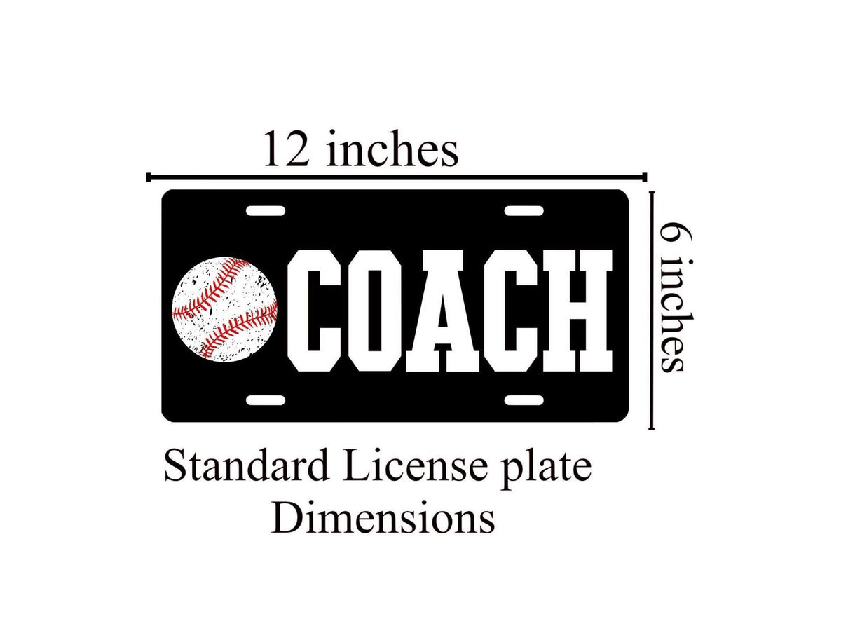 Baseball Coach License Plate: Custom Car Decoration