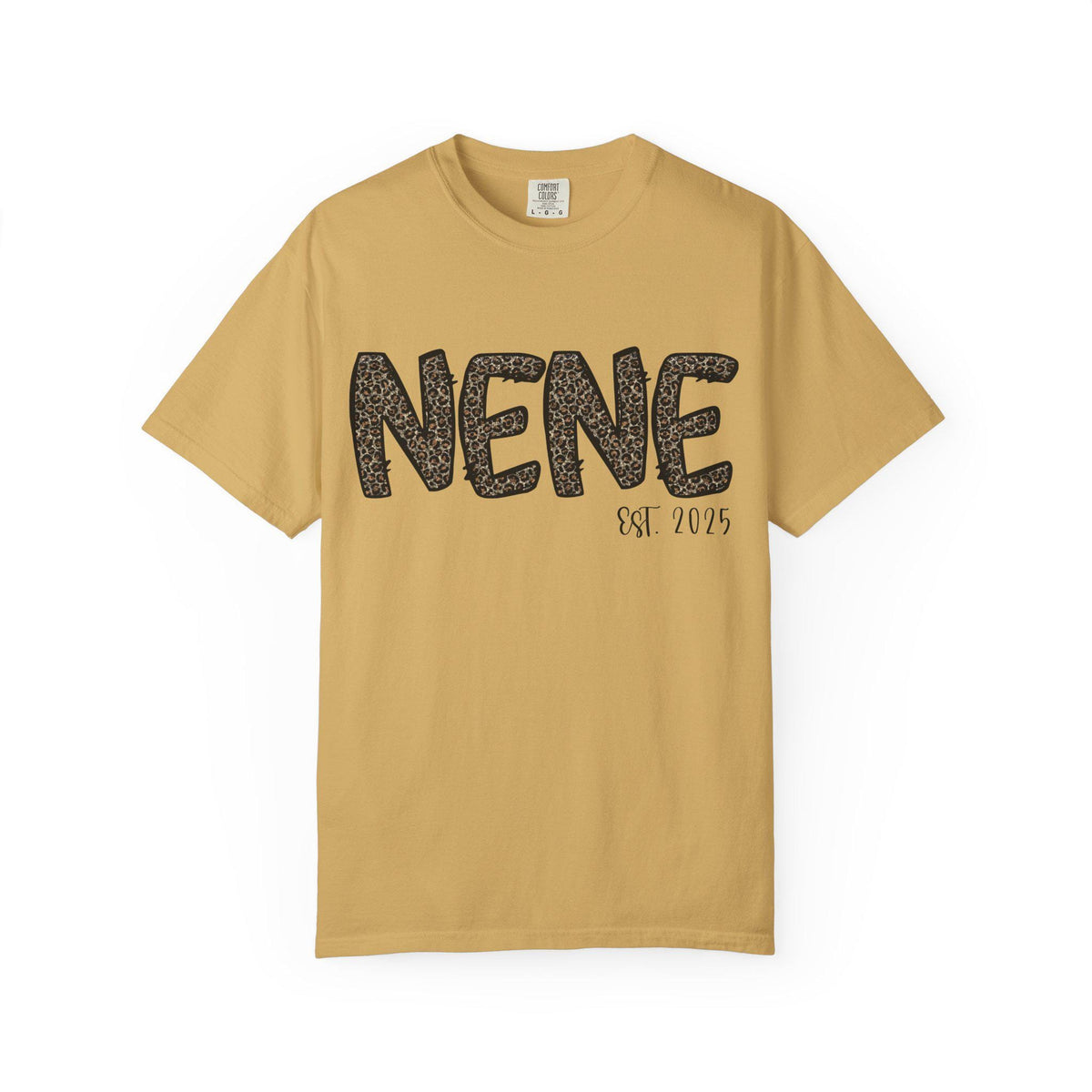 Leopard Print Grandma Nene T-shirt, Personalized Unisex Garment-Dyed Tee, Family Reunion Shirt, Custom Leopard Tee, Grandma Gift Shirt,