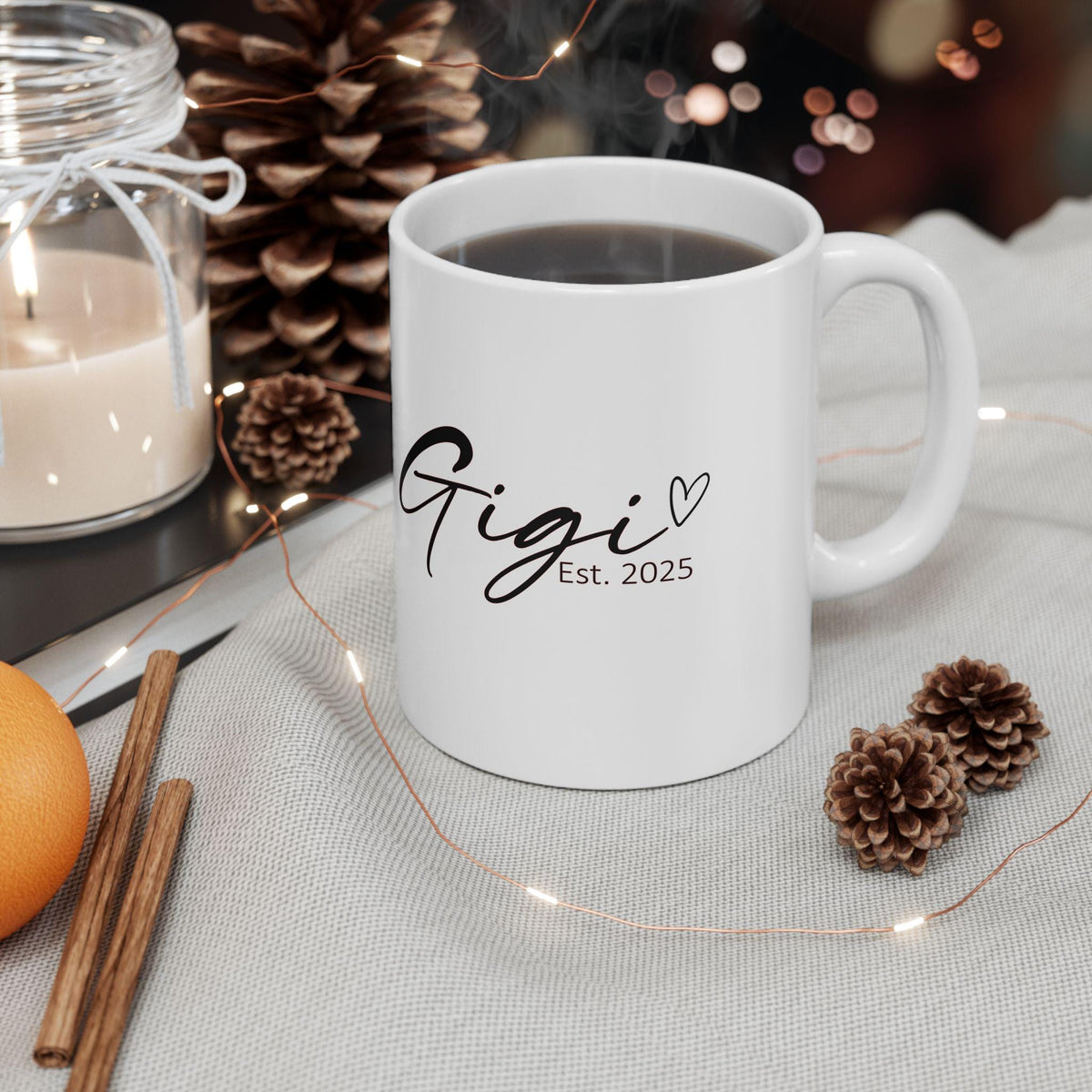 Personalized Ceramic Mug: Est 2025, Custom Coffee Cup, Unique Decor