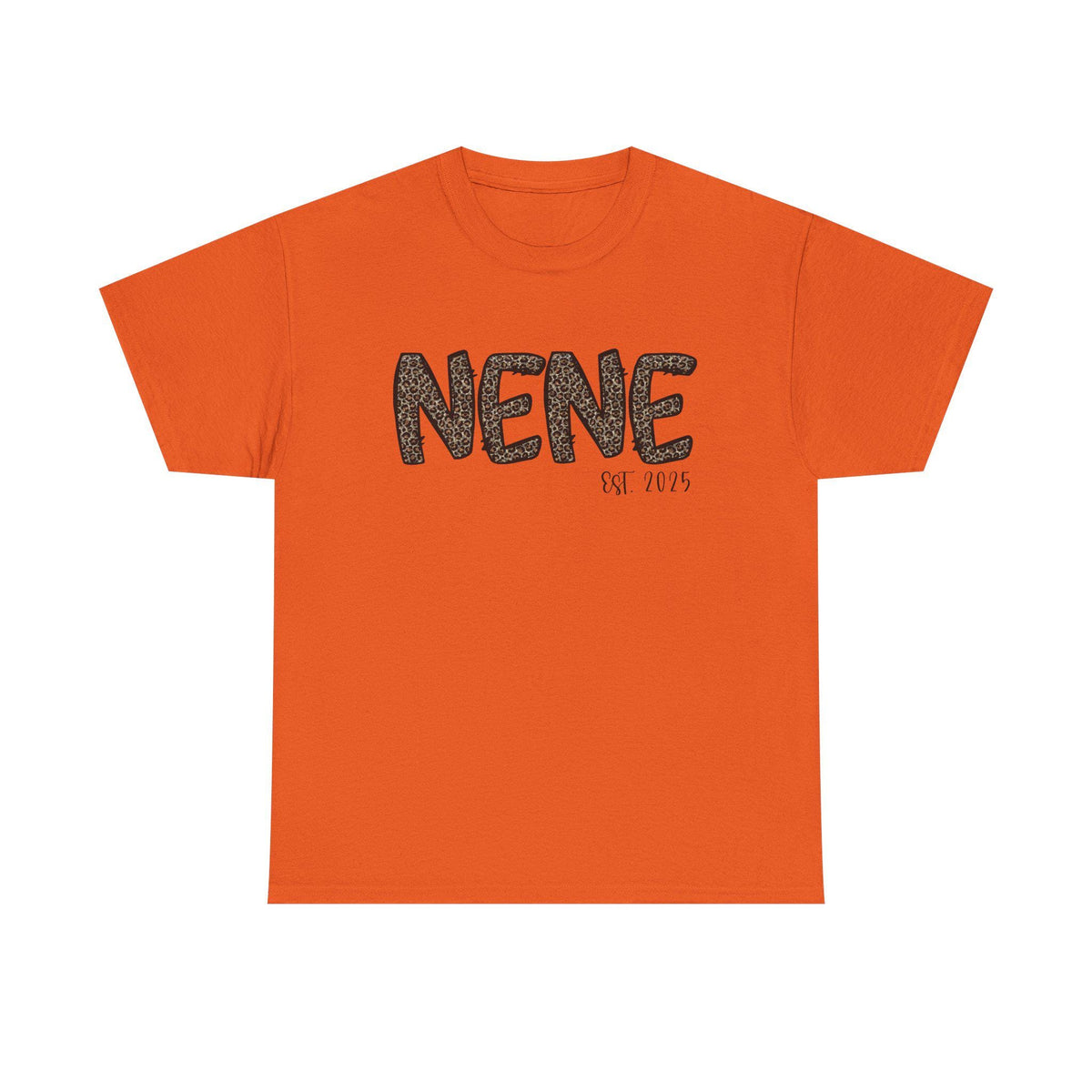 Leopard Print Nene Grandma Unisex T-Shirt, Custom Family Gift, Personalized Grandmother Shirt, Family Reunion Top, Animal Print Family Tee